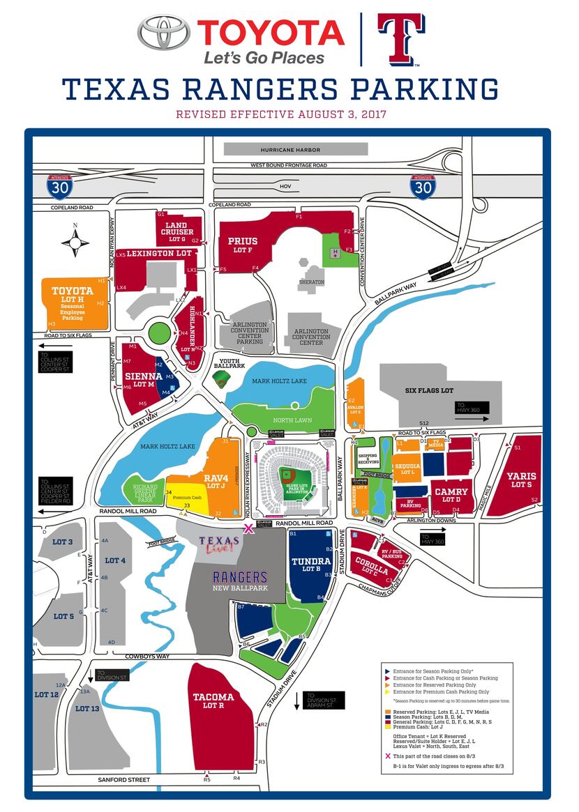 This is the parking map Rangers fans will need to pay attention to in August. Note the small...