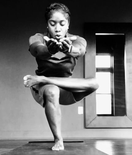 Natarra Allen also practices yoga at V12 Yoga on South Harwood Street. 