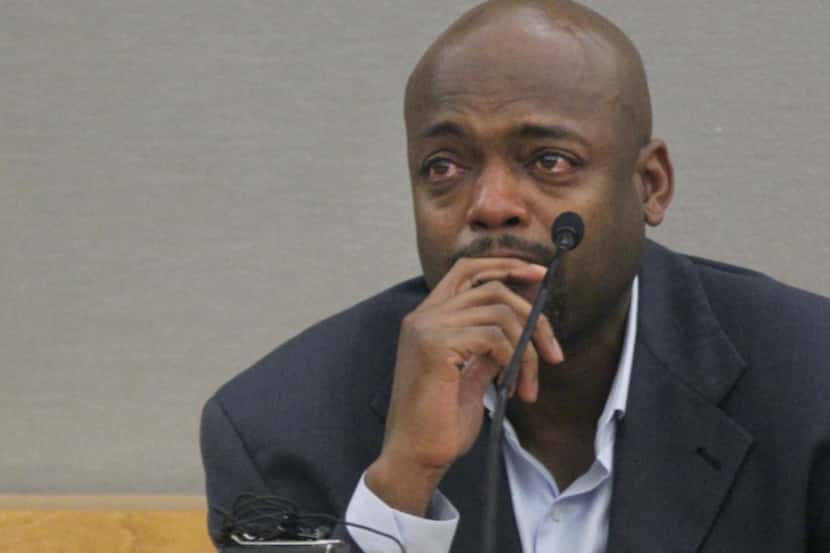 Nick Van Exel testifies in the punishment phase of his son’s murder trial. “I feel bad for...