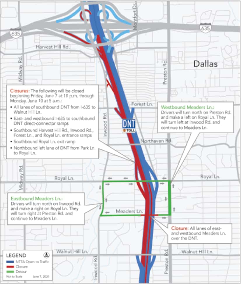 Dallas North Tollway will close again this weekend for bridge work.