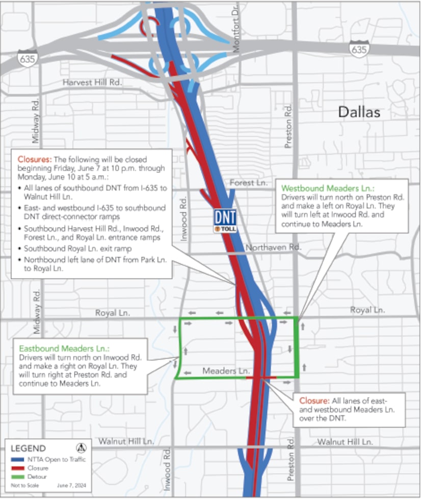 Dallas North Tollway permenecerá cerrada de nuevo este fin de semana por trabajos de...