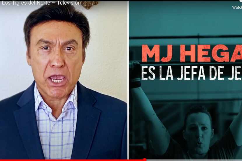 Jorge Hernández, de los Tigres del Norte, participó en un anuncio a favor de la campaña de...