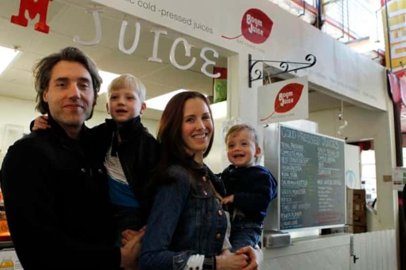 Boom Juice owners Davio and Jessica Ventouras, with sons Winston (left) and Hudson, “lived...
