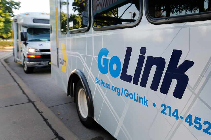 DART's GoLink service waits for customers at the Parker Road transit station in Plano....
