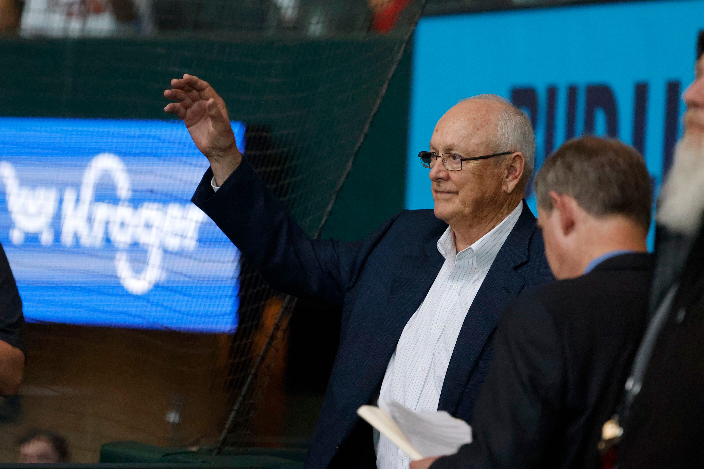 Nolan Ryan is introduced prior to the the screening of the documentary “Facing Nolan” after...