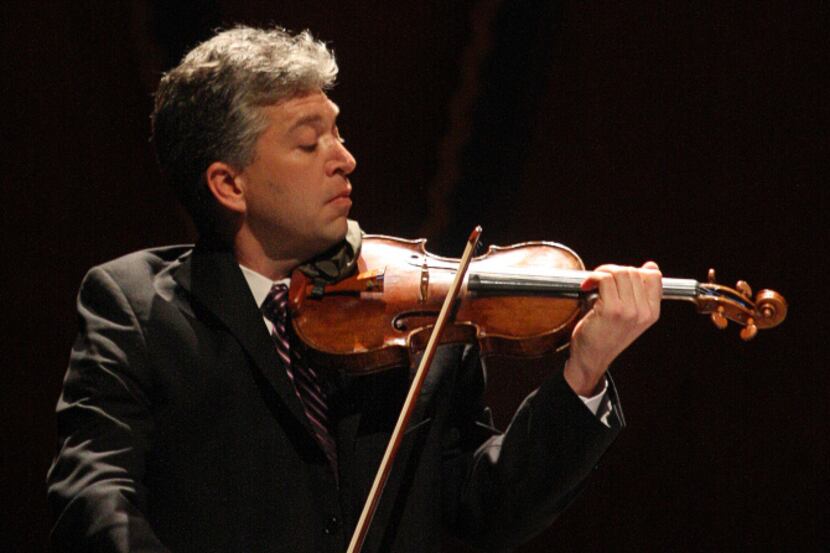 Violinist Curt Thompson performs during the Mimir Chamber Music Festival at PepsiCo Hall on...