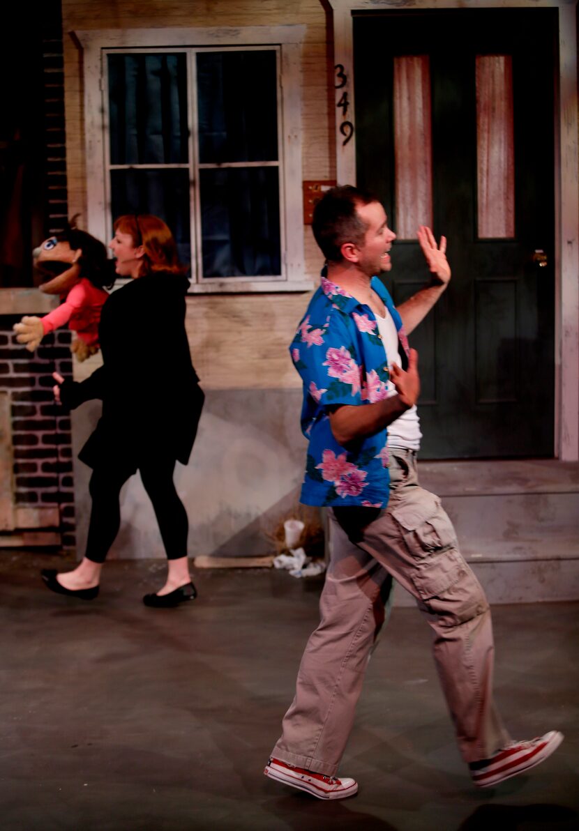 Megan Kelly Bates, left, as Kate Monster and Chester Maple, as Brian, perform the opening...