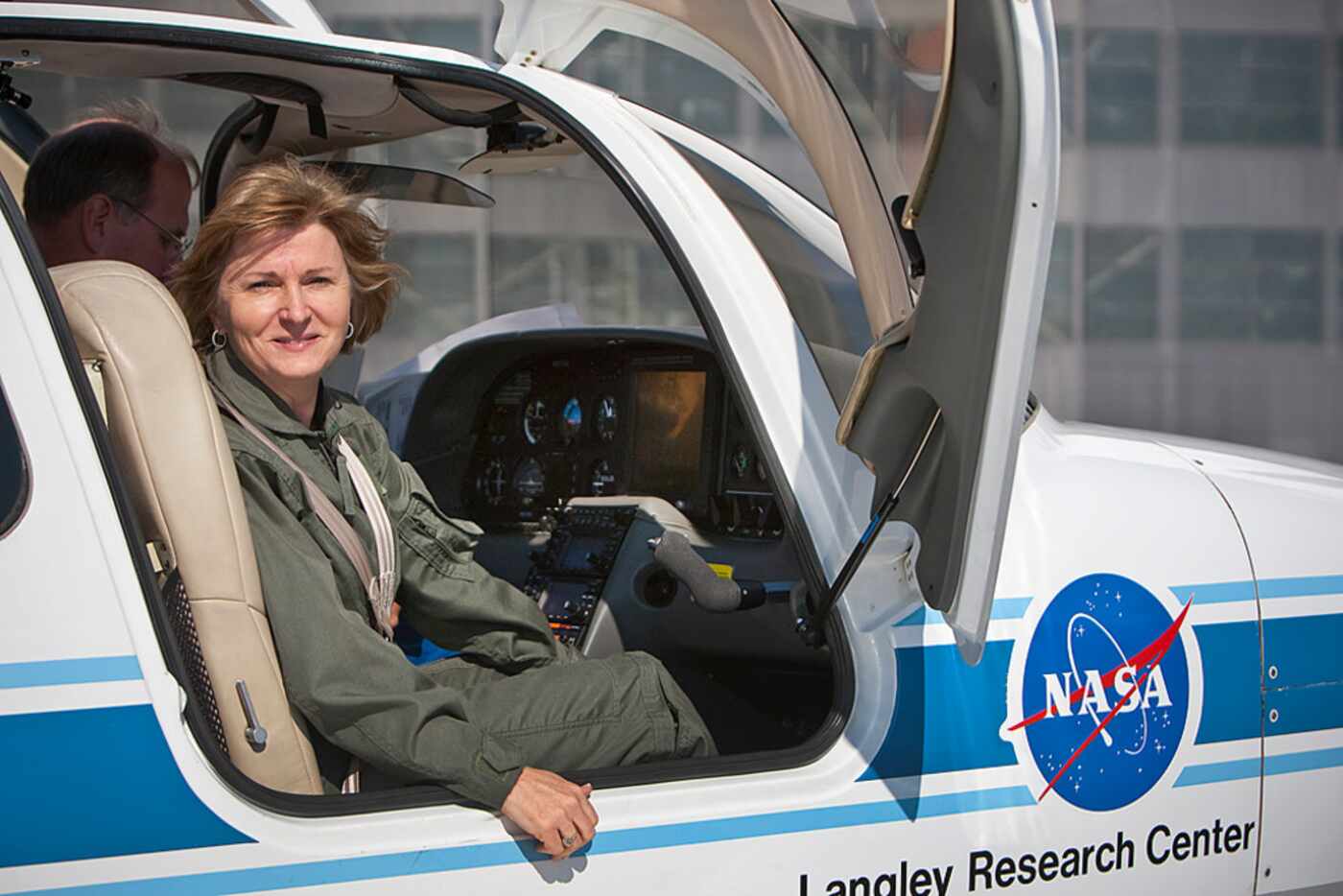 Lesa Roe at NASA Langley Research Center in Hampton, Va., getting ready for a research...