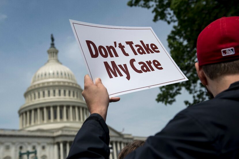 Demonstrators have protested the Republican health care bill on Capitol Hill.