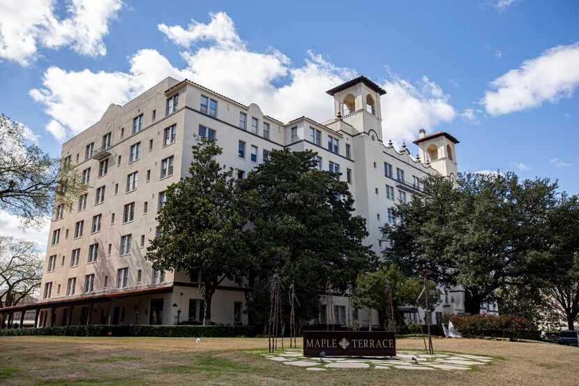 The historic Maple Terrace Apartments in Dallas at 3001 Maple Ave. Broken elevators have...