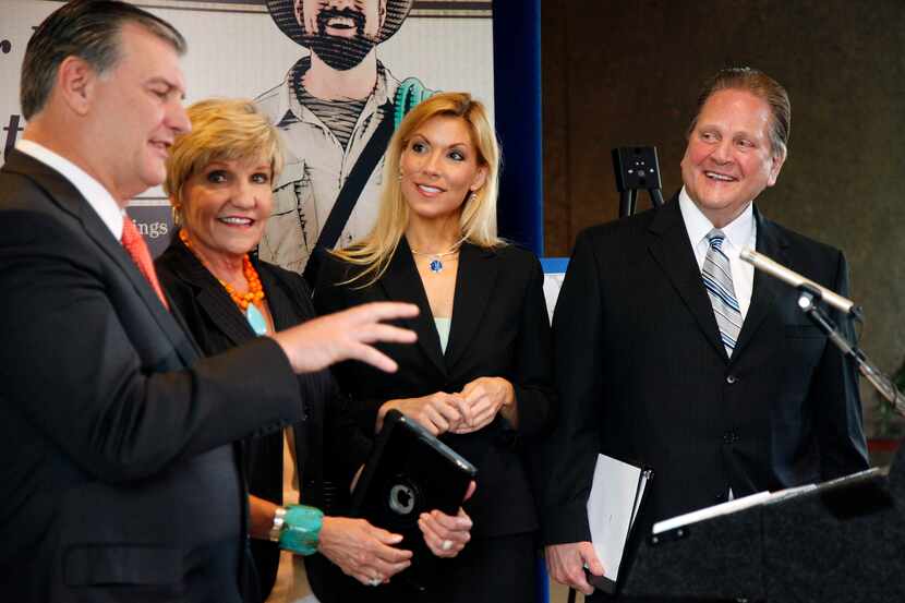 Irving Mayor Beth Van Duyne (center) hopes to choose the city manager next week after...