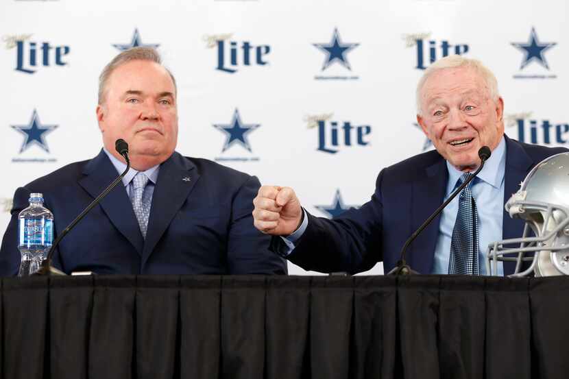 FILE - Cowboys owner and general manager Jerry Jones tells a story about the interview...