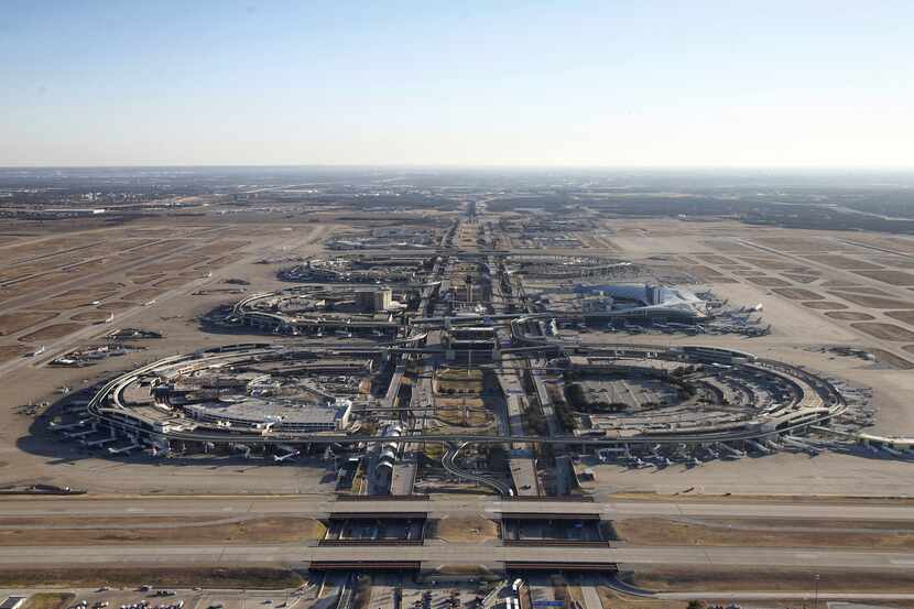 D/FW Airport from a helicopter.