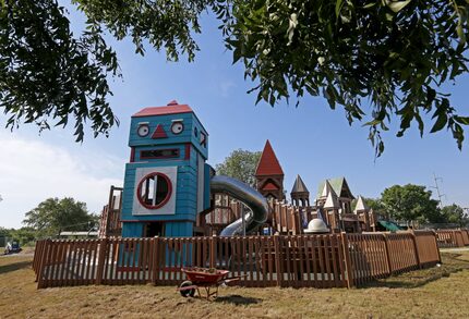 The Kids Kingdom playground is located at Pecan Grove Park in Rowlett.