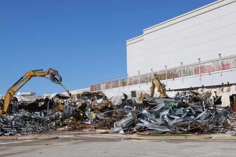 Crews work on the demolition of former Valley View mall on Friday, March 17, 2023 in Dallas.