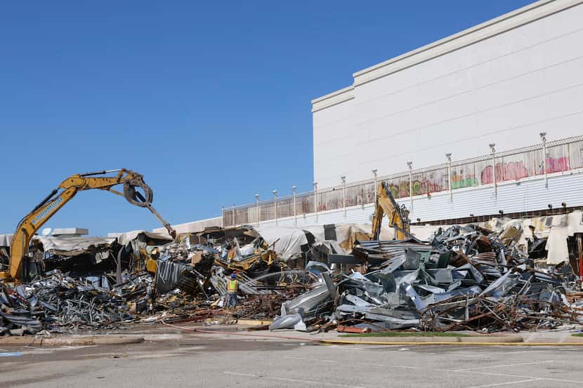 Crews work on the demolition of former Valley View mall on Friday, March 17, 2023 in Dallas.