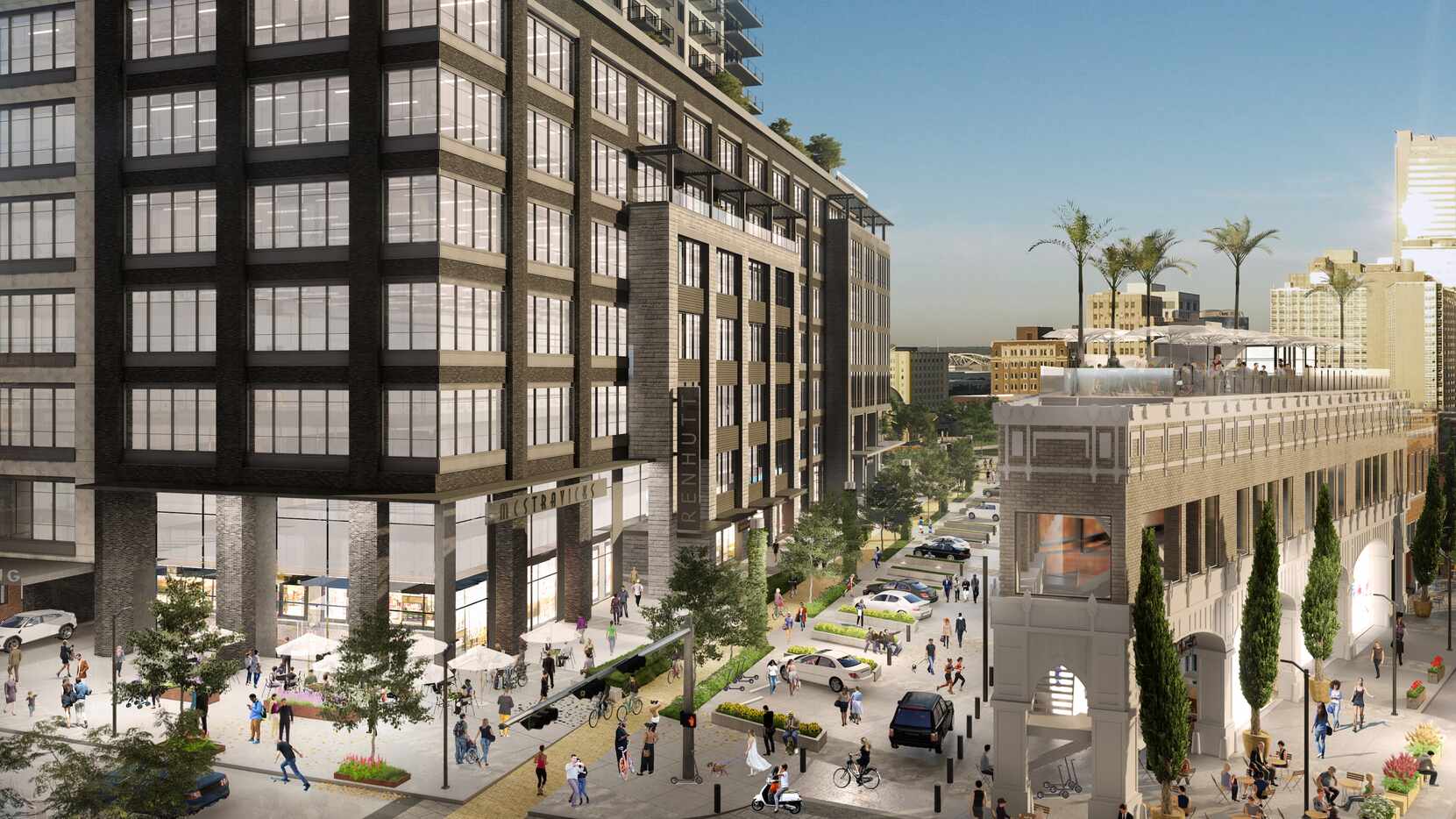The retail, office and residential tower will be across the street from the landmark...