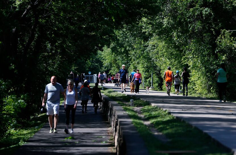 About 80 to 100 people join Luke's Pint Striders on Thursdays to run the Katy Trail before...