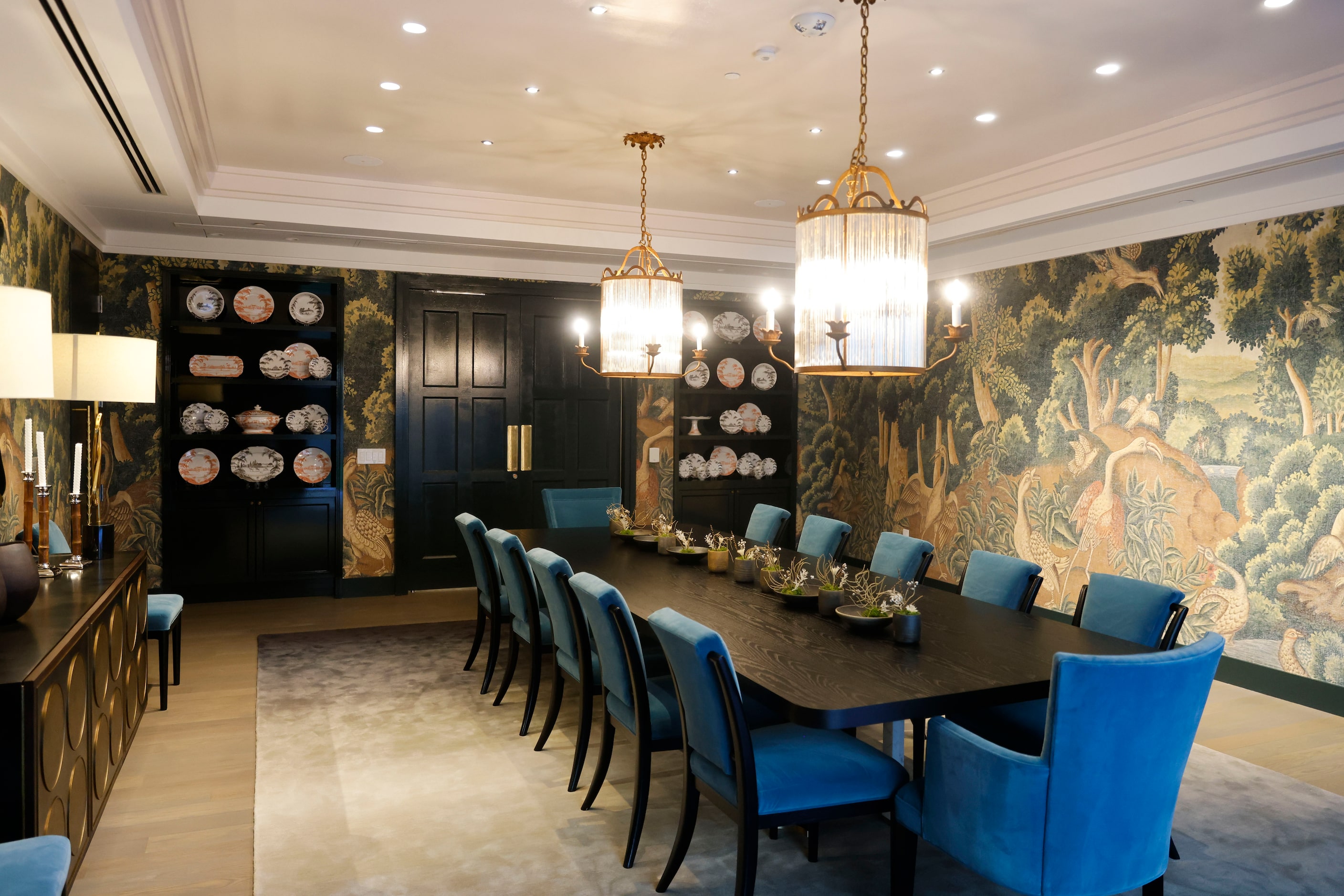 A private dining room in the former energy Plaza in downtown Dallas. 