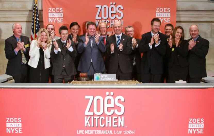 
Executives from Zoë’s Kitchen celebrated the company's first trading day Friday at the New...