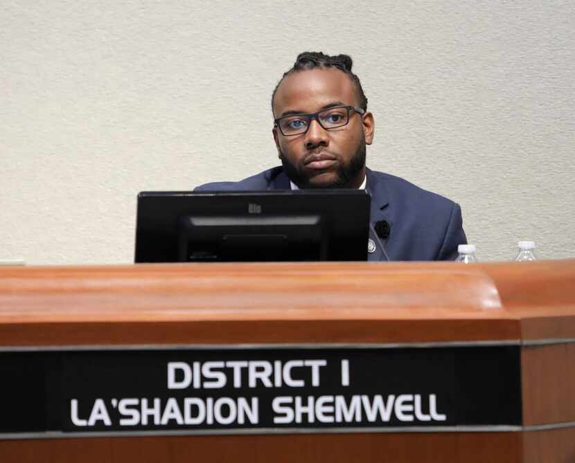 Community members gathered at a May 15 council meeting to discuss council member La'Shadion...