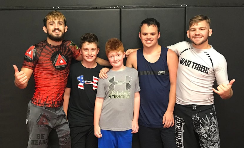 From left: Devin Miller; Trevor Meyer, Trent Meyer, Dylan Miller and Levi Mowles at Fitness...