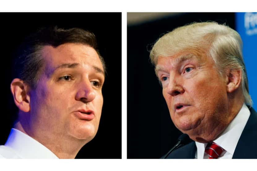  Sen. Ted Cruz, R-Texas, (left) and Donald Trump. (File Photos/The Associated Press)