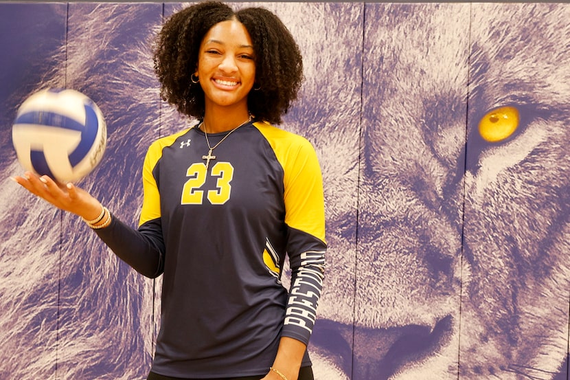 Plano Prestonwood Christian volleyball player Macaria Spears poses for a photo at the...