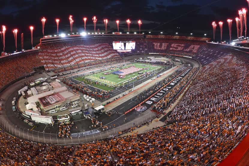 BRISTOL, TN - SEPTEMBER 10: A general view of Bristol Motor Speedway during the national...