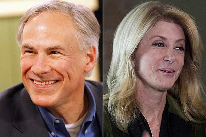 Texas Republican governor candidate Greg Abbott (left) and Democratic candidate Wendy Davis.