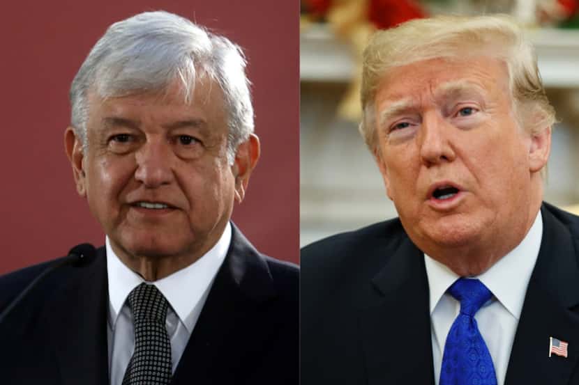El presidente de México Andrés Manuel López Obrador y el presidente de Estados Unidos Donald...