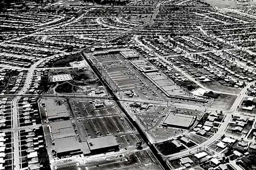 This aerial photo shows the Casa View shopping village and the surrounding area in 1957,...