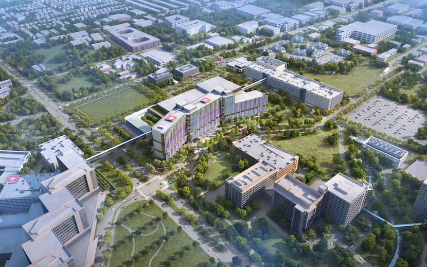 A conceptual rendering of the new children's hospital. The facility will share a connecting...