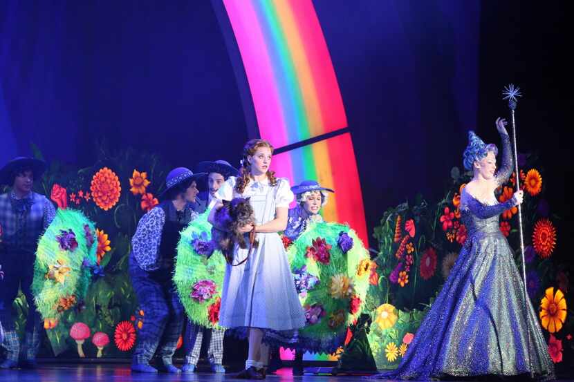 Dorothy (Danielle Wade, left) and Glinda (Robin Evan Willis, right) perform in opening night...