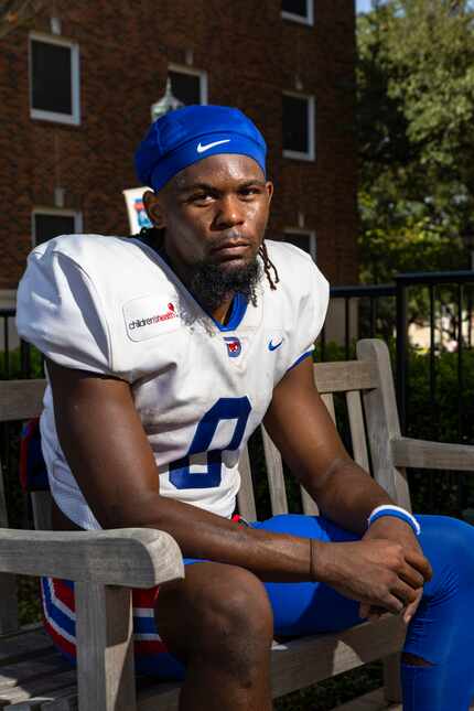 SMU running back Camar Wheaton poses for a photo after practice at SMU in Dallas, Wednesday,...