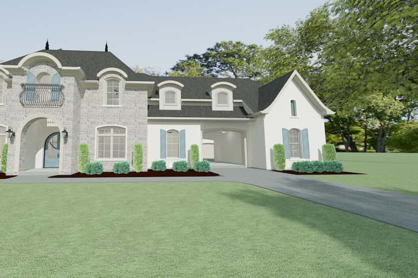 Salcedo Homes is building the country French-style traditional residence at 8804 Gattoli...