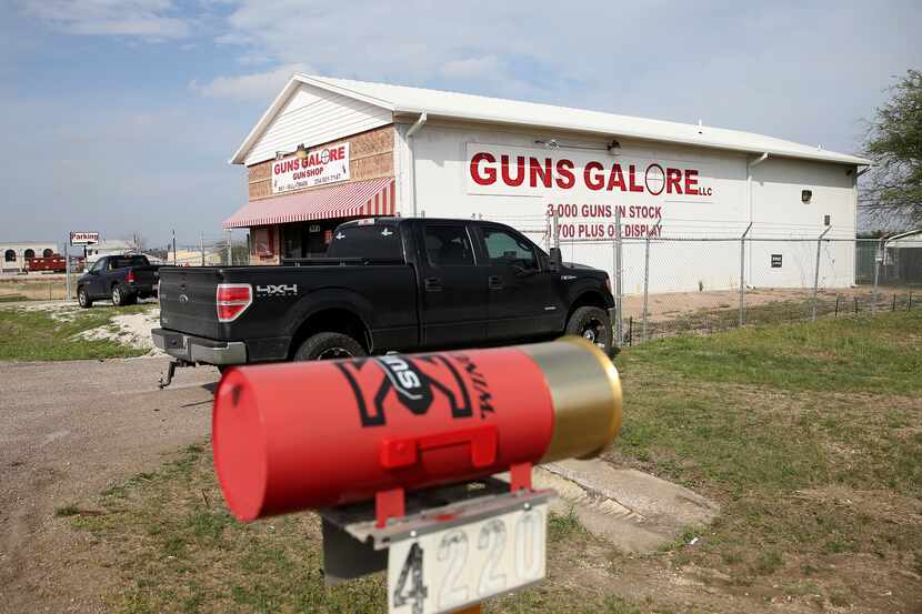 KILLEEN, TX - APRIL 03: Gun shop, "Guns Galore" is seen where it is reported that Iraq war...