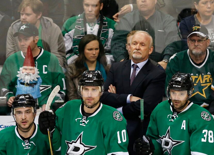 Dallas Stars head coach Lindy Ruff in a game against the Winnipeg Jets during the second...