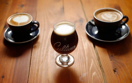 Cappuccino, nitro cold brew and a dirty chai latte at The Old Monk in Dallas