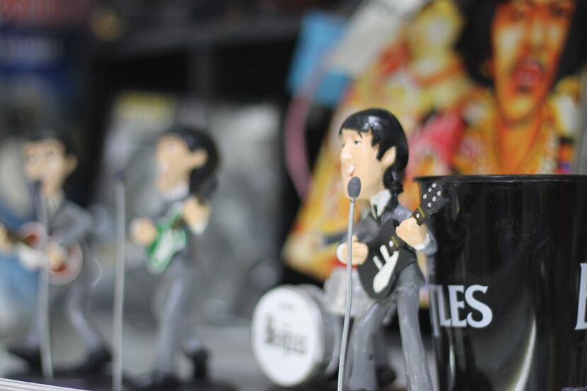 The inside of Ricardo Calderon's Beatles shop is filled with paraphernalia to his favorite...