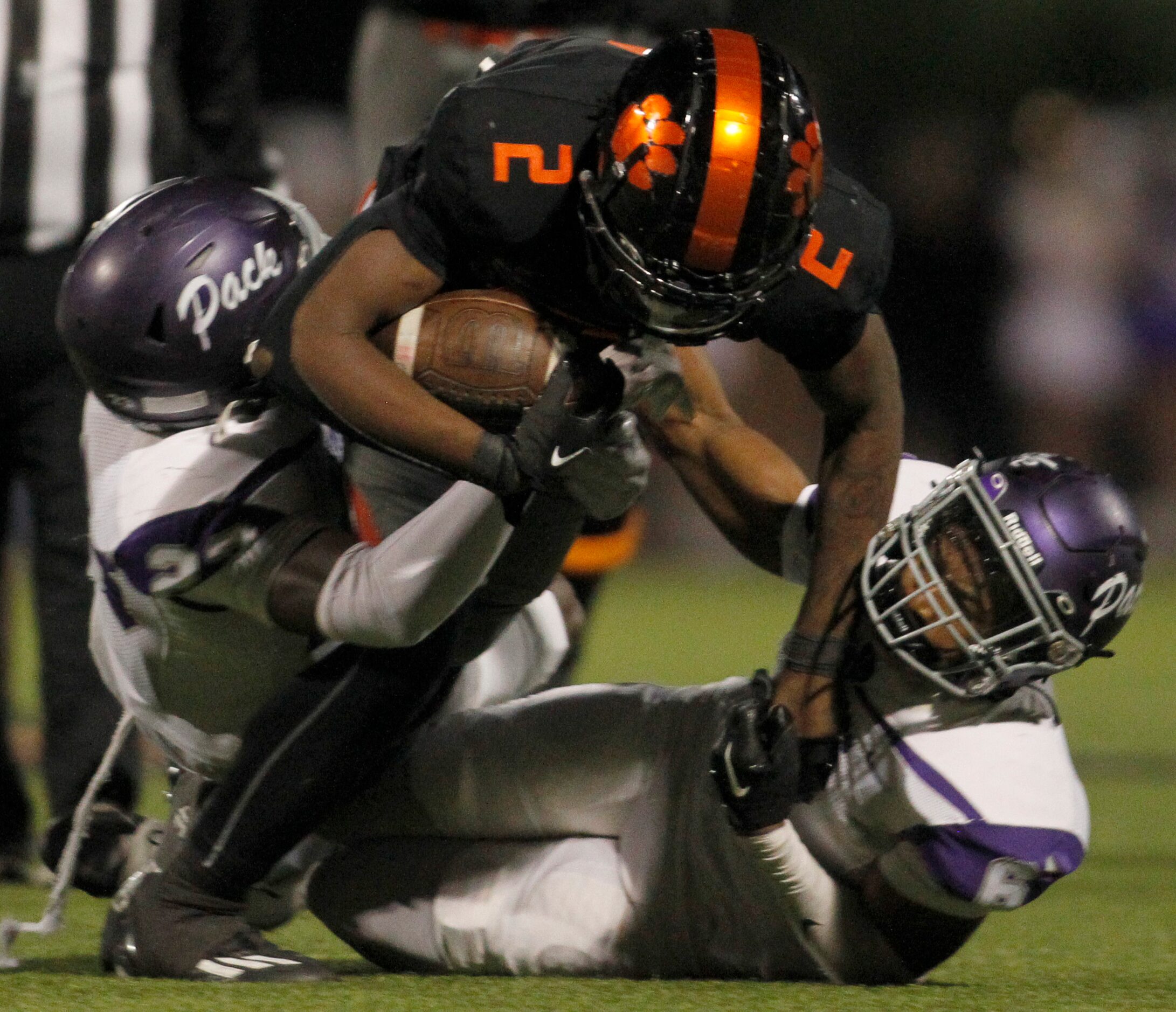 Lancaster running back Kewan Lacy (2) rambles into the Lufkin secondary for a first down...