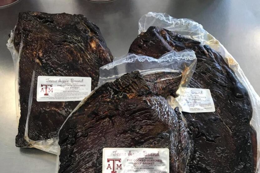 You can order a Texas Aggie Brand fully cooked brisket for overnight delivery.  