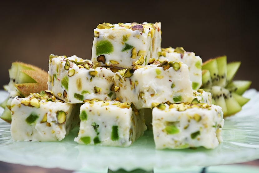 White Chocolate Summertime Pistachio Fudge