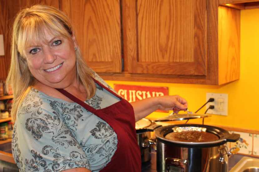 Author Cheryl Alters Jamison in her Santa Fe kitchen. 