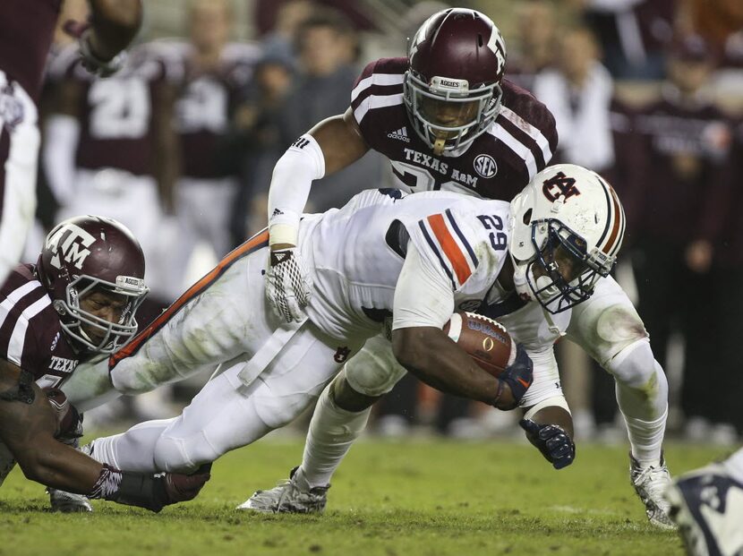 Nov 7, 2015; College Station, TX, USA; Auburn Tigers running back Jovon Robinson (29)...