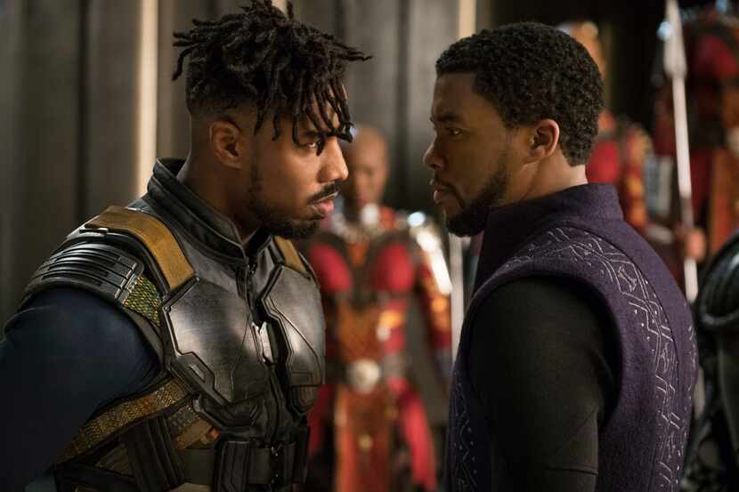 Michael B. Jordan y Chadwick Boseman cara a cara en "Black Panther".