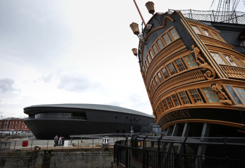The Mary Rose Museum is located next to HMS Victory (R) in the Solent off Portsmouth,...