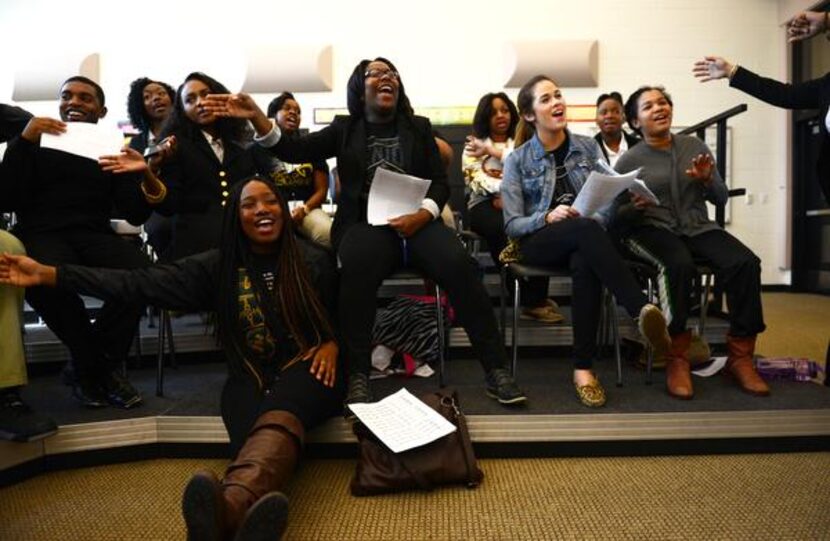 DeSoto High School chorale members sing "Hey Jude" during rehearsals for a March 3...