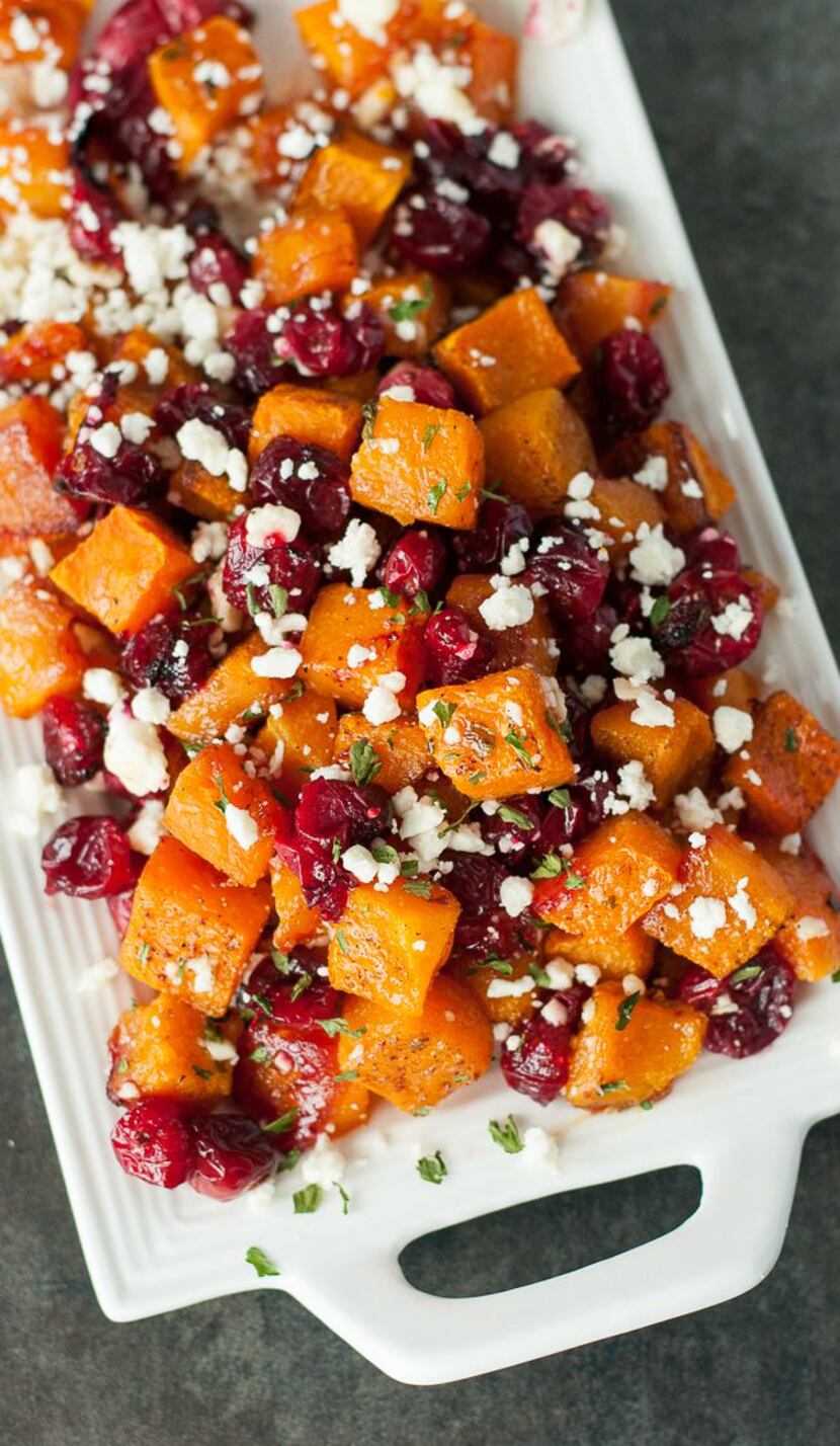Butternut Squash with Cranberries and Feta