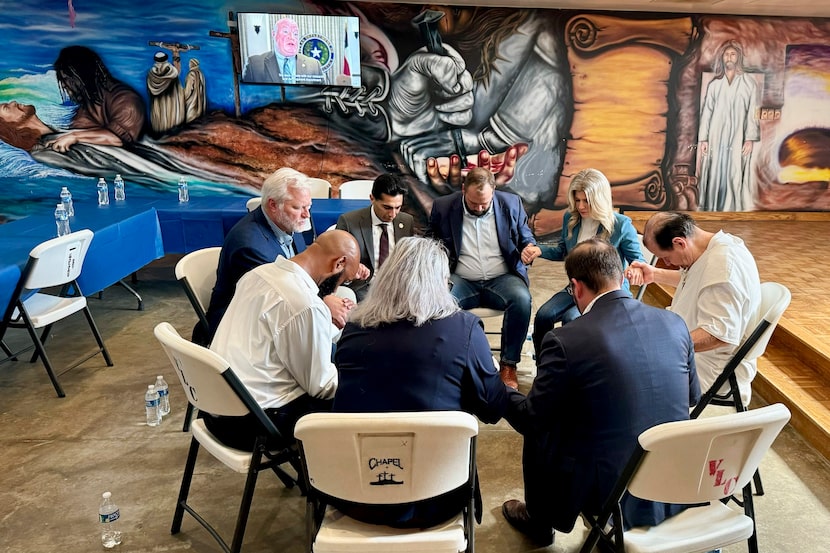 Texas lawmakers meet with Robert Roberson at a prison in Livingston, Texas, on Friday, Sept....